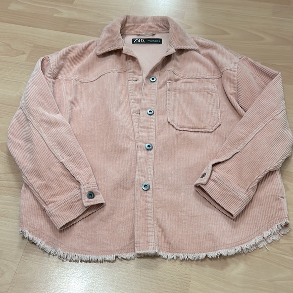 ZARA PINK CORDUROY SHACKET - Picture 2 of 6